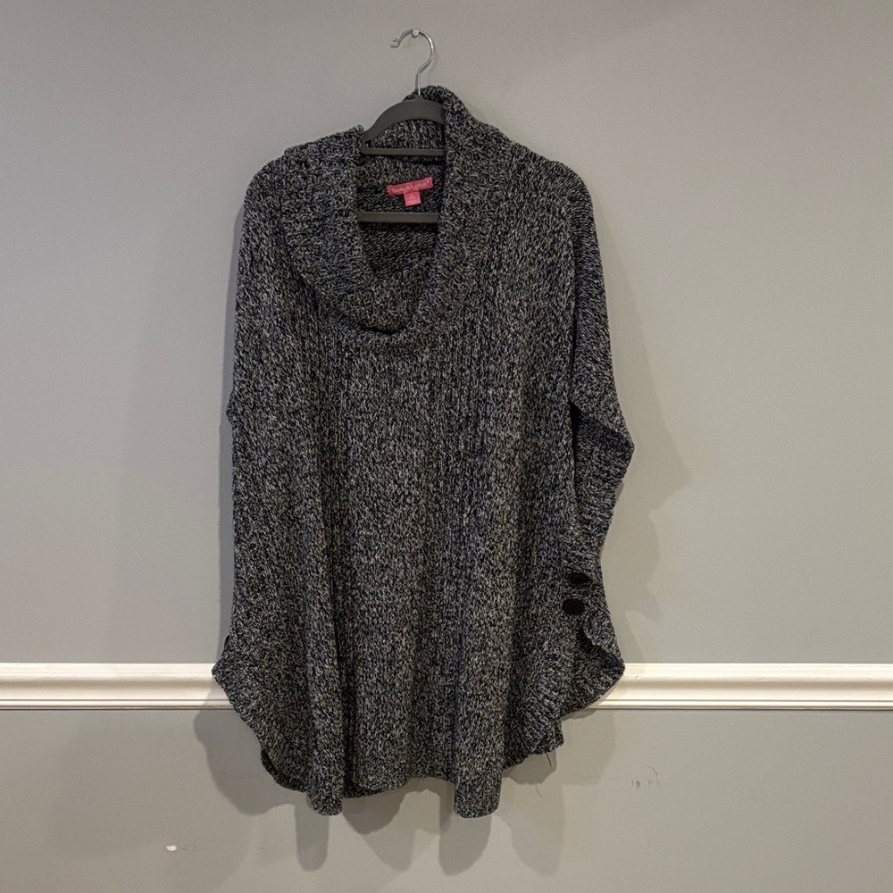 Woman Within Charcoal Cowl Neck Sweater - Short sleeve